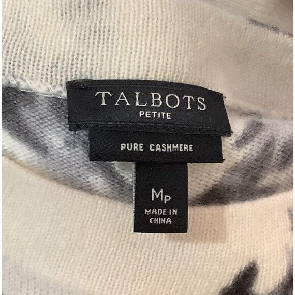 Talbots 100% Cashmere Audrey Sweater Super Soft Floral 3/4 Sleeve Women's MP - Picture 6 of 7